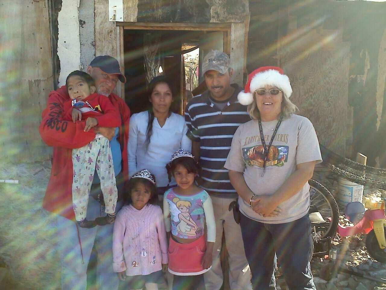Joy with the first family she helped in Mexico.
